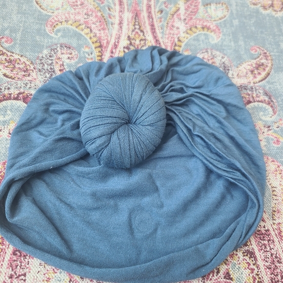 Top Knot Baby Head Wrap Turban - M - Turkish Blue - Picture 3 of 10